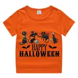 Halloween Kids Boy&Girl Tops Exclusive Design Four Cats T-shirts