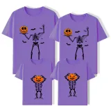 Halloween Matching Family Tops Exclusive Design Skeleton Pumpkin T-shirts
