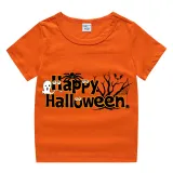 Halloween Kids Boy&Girl Tops Happy Halloween Word Art T-shirts