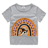 Halloween Kids Boy&Girl Tops Exclusive Design Semi-circle Skull T-shirts