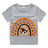 Halloween Kids Boy&Girl Tops Exclusive Design Semi-circle Skull T-shirts