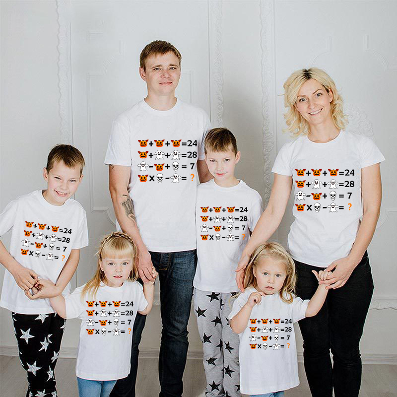 Halloween Matching Family Pajamas Exclusive Design Arithmetics T-shirts