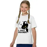 Halloween Kids Boy&Girl Tops Exclusive Design Witch Cat T-shirts