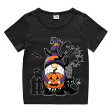 Halloween Kids Boy&Girl Tops Exclusive Design Gnomies With Pumpkin T-shirts