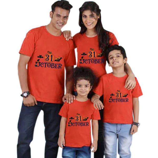 Halloween Matching Family Tops Exclusive Design October 31 Pumpkin T-shirts