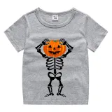 Halloween Kids Boy&Girl Tops Skeleton Happy Face Pumpkin T-shirts