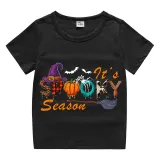 Halloween Kids Boy&Girl Tops It's Spooky Season Word Art T-shirts