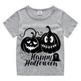 Halloween Kids Boy&Girl Tops Exclusive Design Pumpkins Spider Web T-shirts