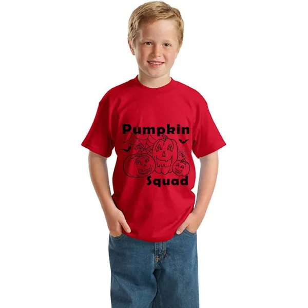 Halloween Kids Boy&Girl Tops Exclusive Design Pumpkin Squad T-shirts