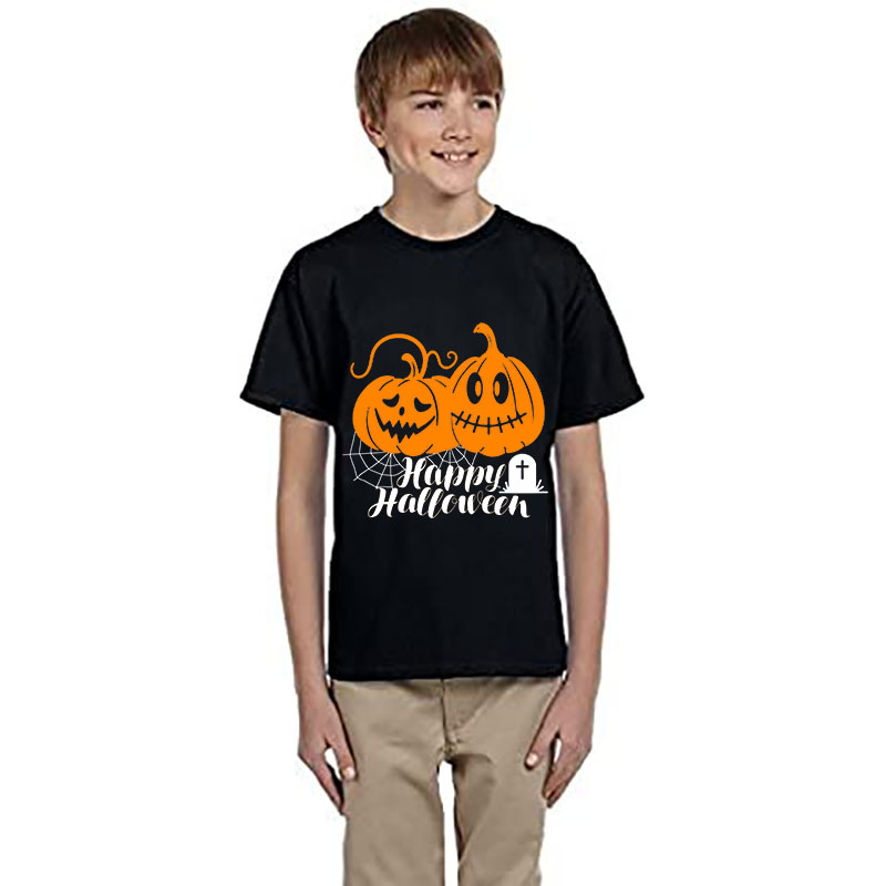 Halloween Kids Boy&Girl Pajamas Exclusive Design Pumpkins Spider Web T-shirts
