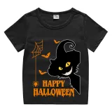 Halloween Kids Boy&Girl Tops Exclusive Design Witch Cat T-shirts