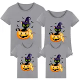Halloween Matching Family Tops Exclusive Design Cat And Pumpkin T-shirts