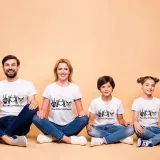 Halloween Matching Family Tops Peace And Love Heart Ghost T-shirts