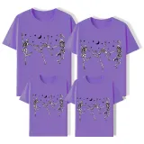 Halloween Matching Family Tops Exclusive Design Three Dancing Skeletons T-shirts
