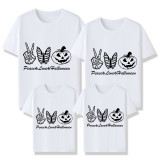 Halloween Matching Family Pajamas Peace And Love Butterfly Ghost T-shirts