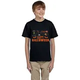 Halloween Kids Boy&Girl Tops Exclusive Design Four Cats T-shirts