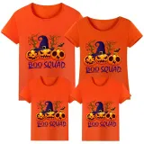 Halloween Matching Family Tops Exclusive Design Boo Squad Witch's Hat Pumpkins T-shirts