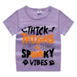 Halloween Kids Boy&Girl Tops Thick Thighs And Spooky Vibes Pumpkin T-shirts