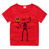 Halloween Kids Boy&Girl Exclusive Design Tops Skeleton Pumpkin T-shirts