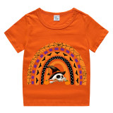 Halloween Kids Boy&Girl Tops Exclusive Design Semi-circle Skull T-shirts