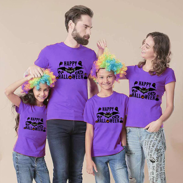 Halloween Matching Family Tops Exclusive Design Happy Halloween Bat T-shirts