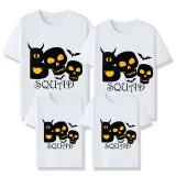 Halloween Matching Family Tops Exclusive Design Boo Squad Skulls T-shirts