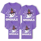 Halloween Matching Family Tops Let's Go Ghouls Ghost Red T-shirts