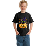 Halloween Kids Boy&Girl Tops Exclusive Design Cat And Pumpkin T-shirts