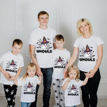 Halloween Matching Family Pajamas Let's Go Ghouls Ghost White T-shirts