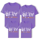 Halloween Matching Family Tops Peace And Love Heart Ghost T-shirts