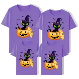 Halloween Matching Family Tops Exclusive Design Cat And Pumpkin T-shirts