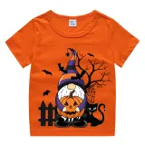 Halloween Kids Boy&Girl Tops Exclusive Design Gnomies With Pumpkin T-shirts