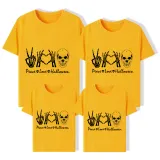 Halloween Matching Family Tops Peace And Love Heart Ghost T-shirts
