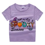 Halloween Kids Boy&Girl Tops It's Spooky Season Word Art T-shirts