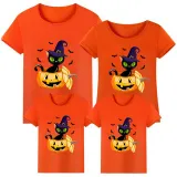 Halloween Matching Family Tops Exclusive Design Cat And Pumpkin T-shirts