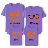Halloween Matching Family T-shirts Daddy Mommy Little Pumpkin Face T-shirts