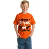 Halloween Kids Boy&Girl Tops Thick Thighs And Spooky Vibes Pumpkin T-shirts