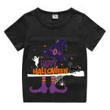 Halloween Kids Boy&Girl Tops Exclusive Design Witch Hat Boots T-shirts