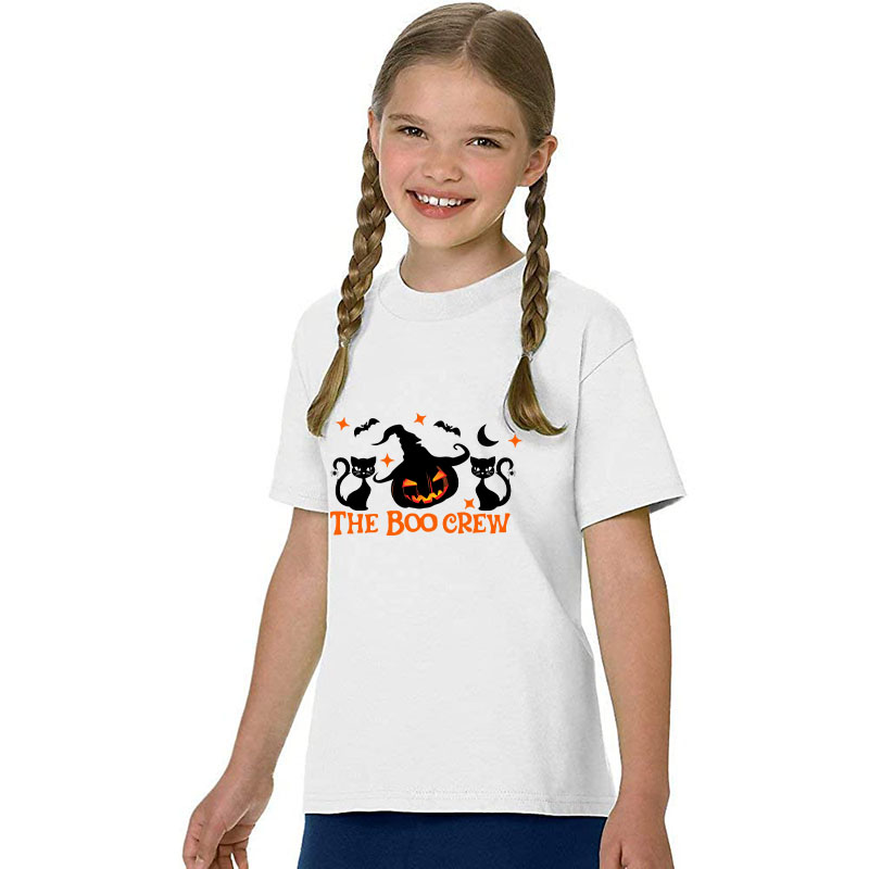 Halloween Kids Boy&Girl Pajamas Boo Crew Cats Pumpkin T-shirts