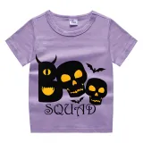 Halloween Kids Boy&Girl Tops Exclusive Design Boo Squad Skulls T-shirts