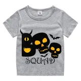 Halloween Kids Boy&Girl Tops Exclusive Design Boo Squad Skulls T-shirts