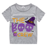 Halloween Kids Boy&Girl Tops Exclusive Design The Boo Crew Skulls T-shirts