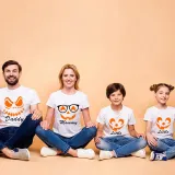 Halloween Matching Family T-shirts Daddy Mommy Little Pumpkin Face T-shirts