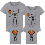 Halloween Matching Family Tops Exclusive Design Skeleton Pumpkin T-shirts