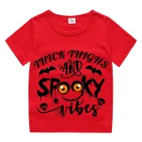 Halloween Kids Boy&Girl Tops Thick Thighs And Spooky Vibes T-shirts