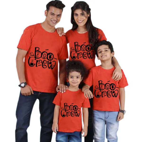 Halloween Matching Family Tops Exclusive Design The Boo Crew Spider Webs T-shirts