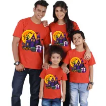 Halloween Matching Family Tops Exclusive Design The Castle And Witch T-shirts