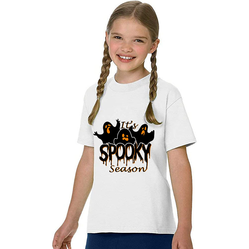 Halloween Kids Boy&Girl Pajamas It's Spooky Season Ghosts T-shirts