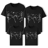 Halloween Matching Family Tops Exclusive Design Three Dancing Skeletons T-shirts