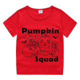 Halloween Kids Boy&Girl Tops Exclusive Design Pumpkin Squad T-shirts